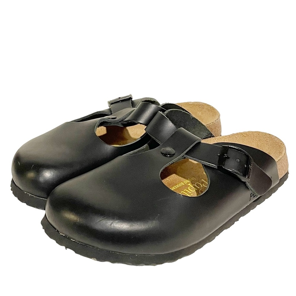 Papillio Birkenstock Size 7 Boston Black Clogs